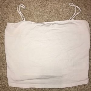 Cropped White Tank Top
